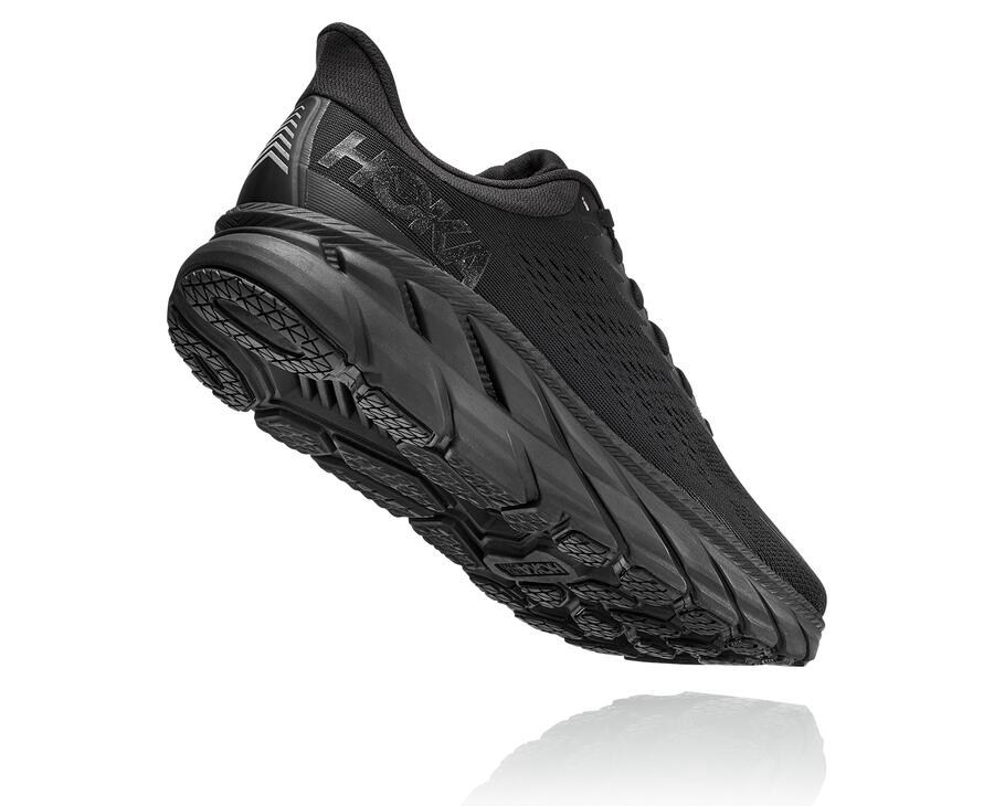 Hoka Australia One One Clifton 7 - Mens Running Shoes Black - KDCSO-3182